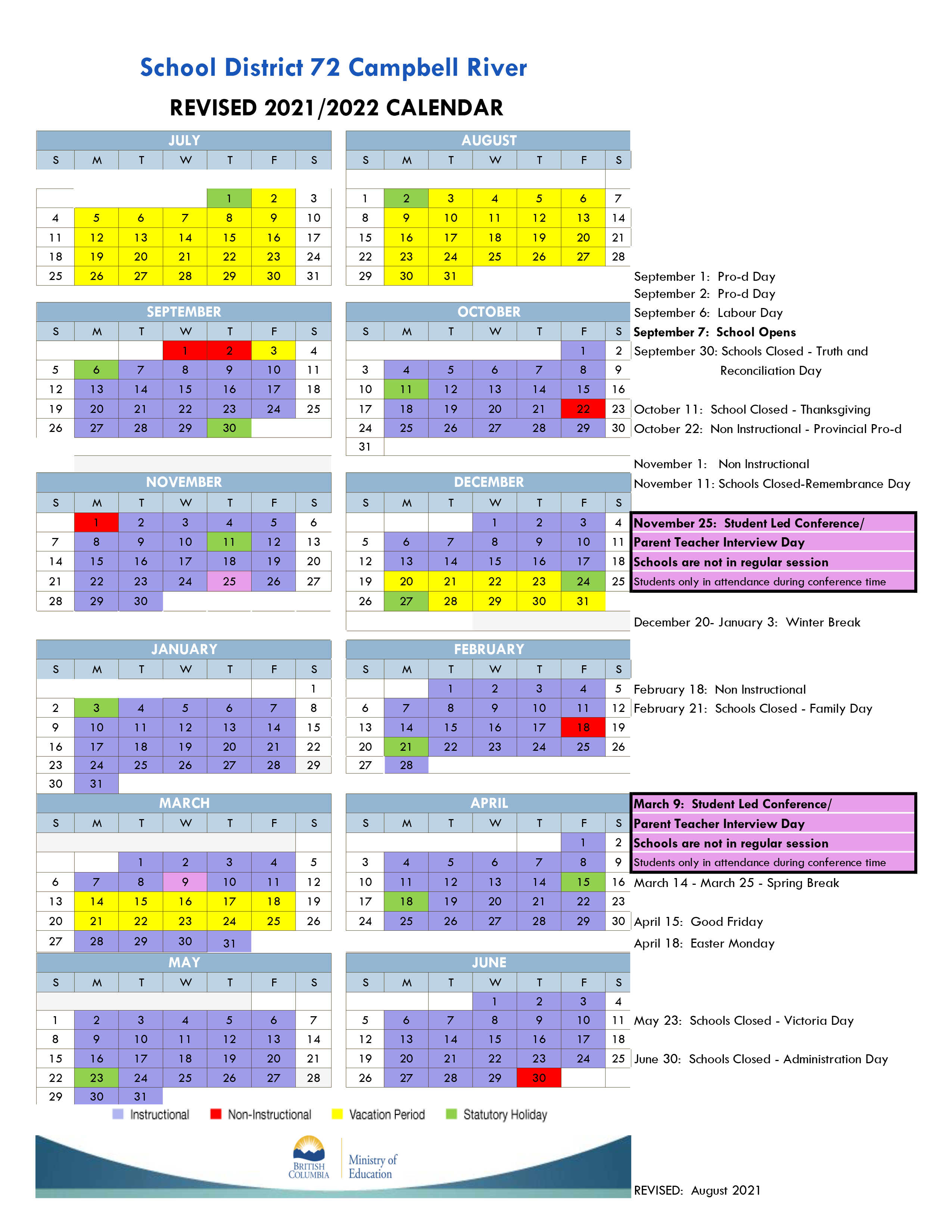 Change to the 20212022 School Calendar