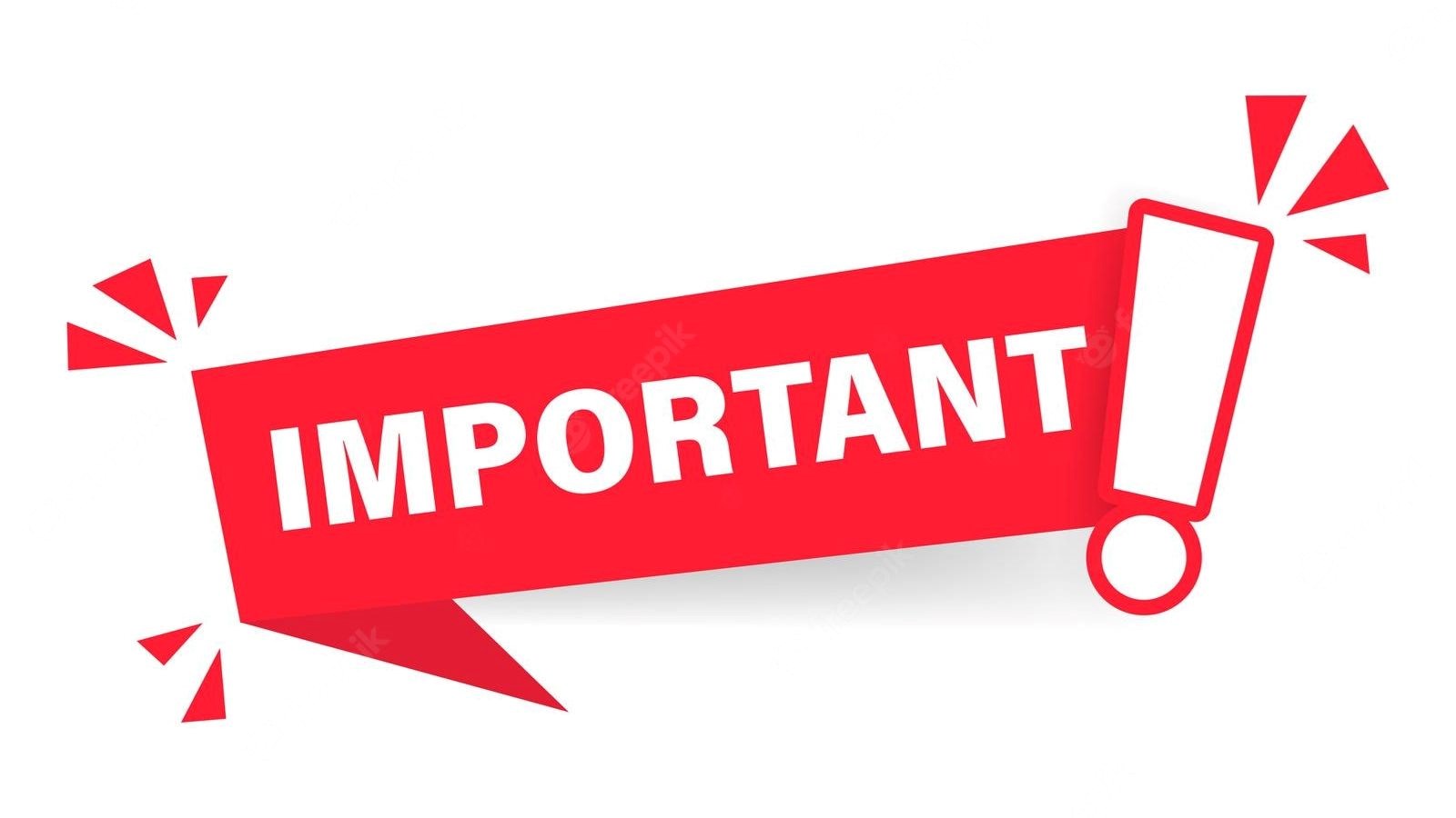 Important Information for Students & Parents Click 