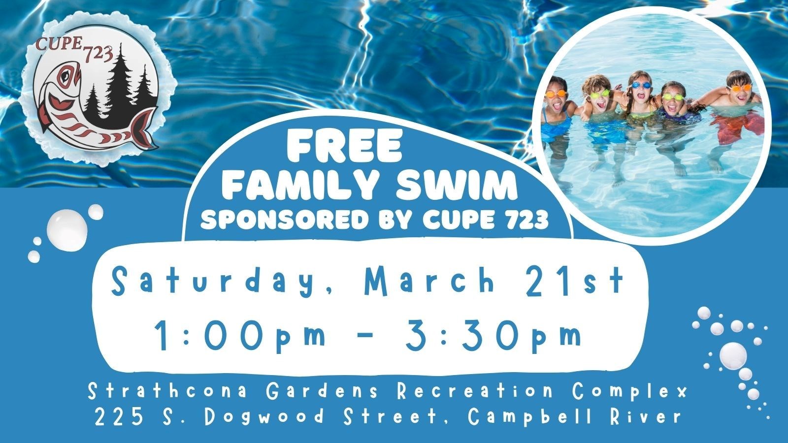 Free Family Swim Sponsored by CUPE 723