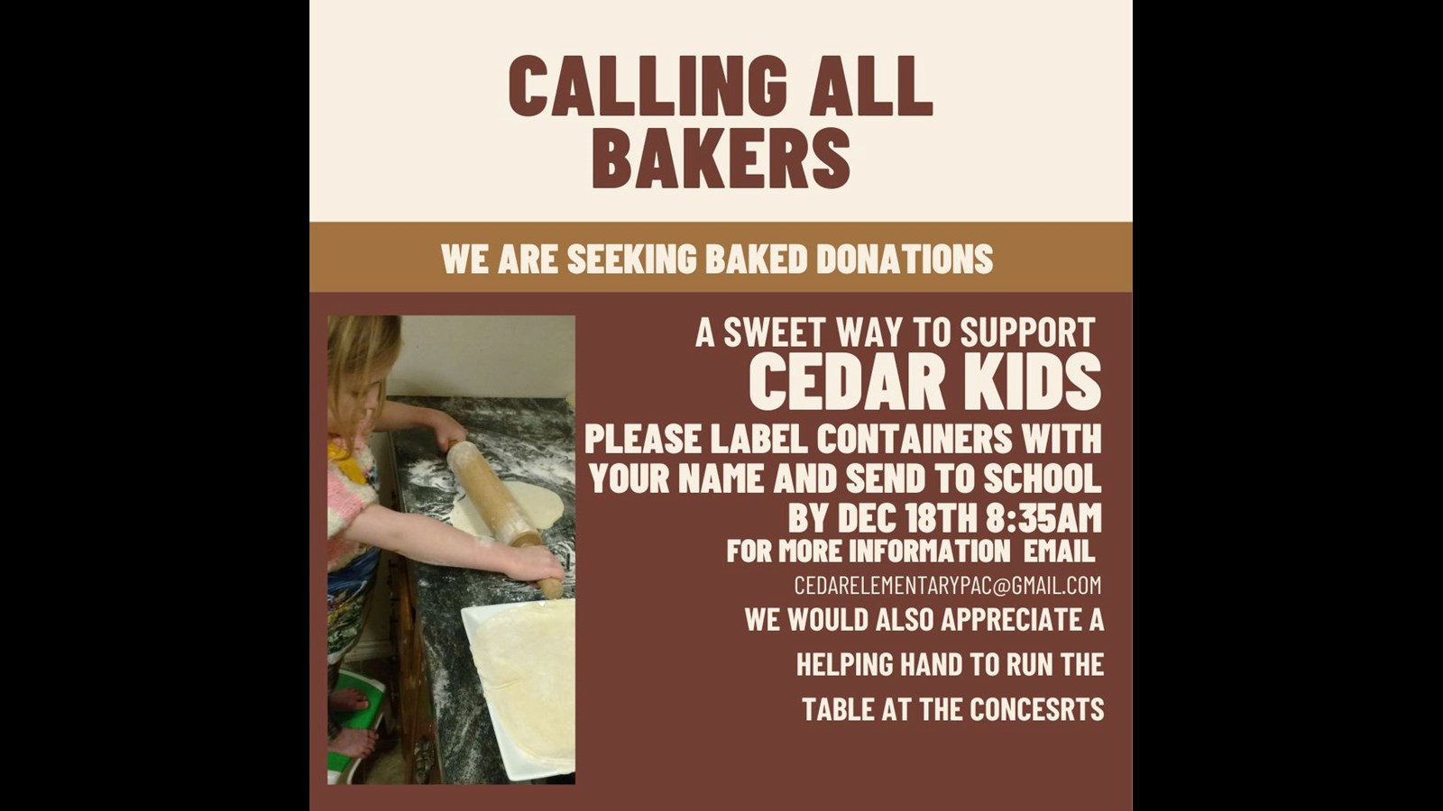 Add requesting baked goods for a bake sale