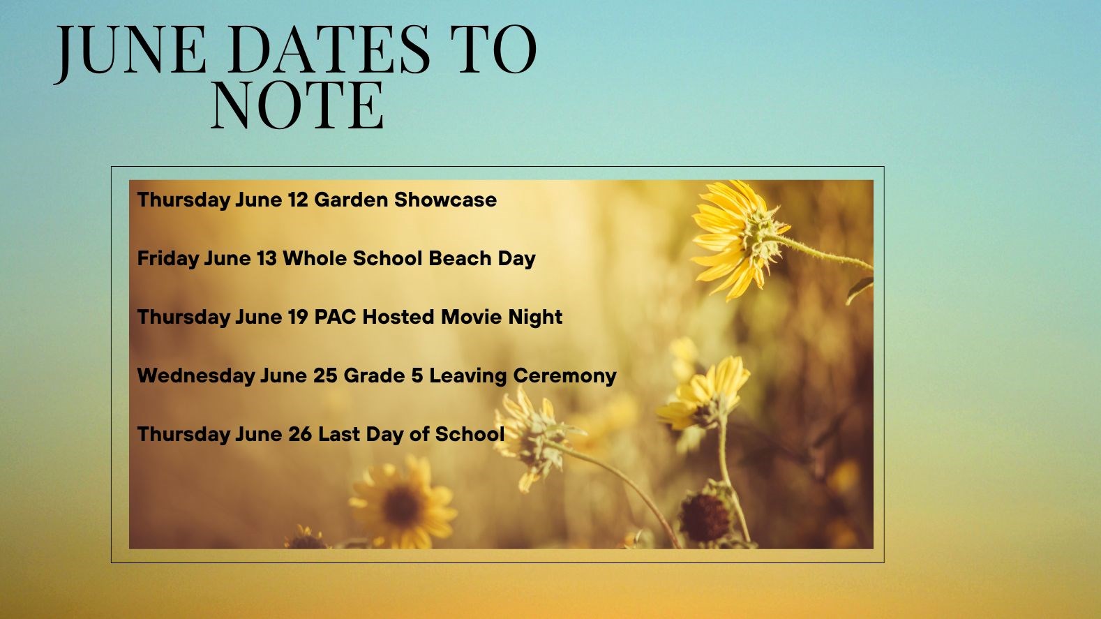 June dates