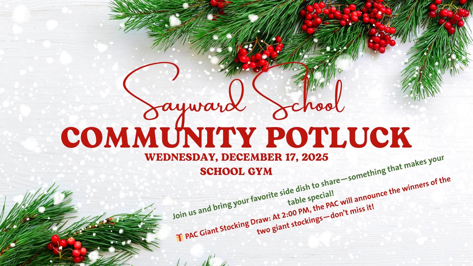 school potluck poster