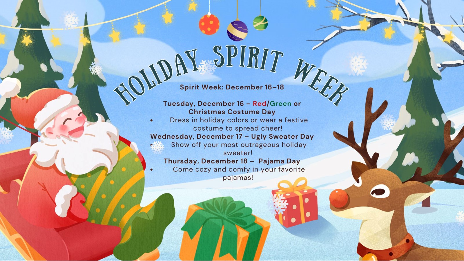 Condensed spirit week poster