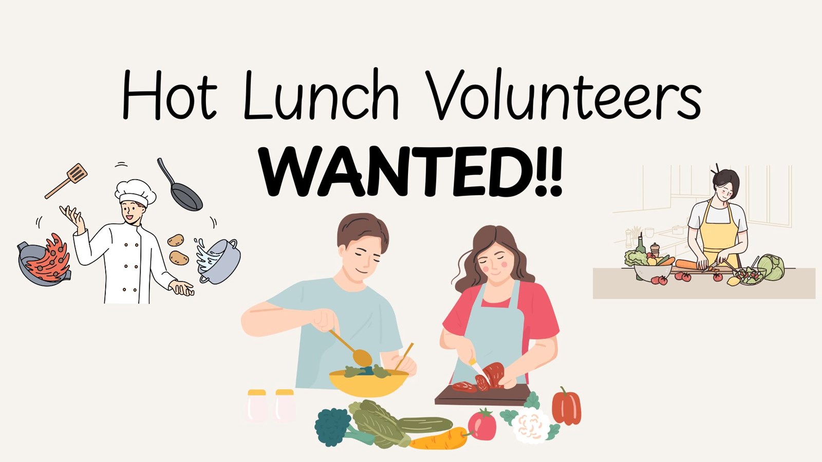 Hot lunch volunteer poster