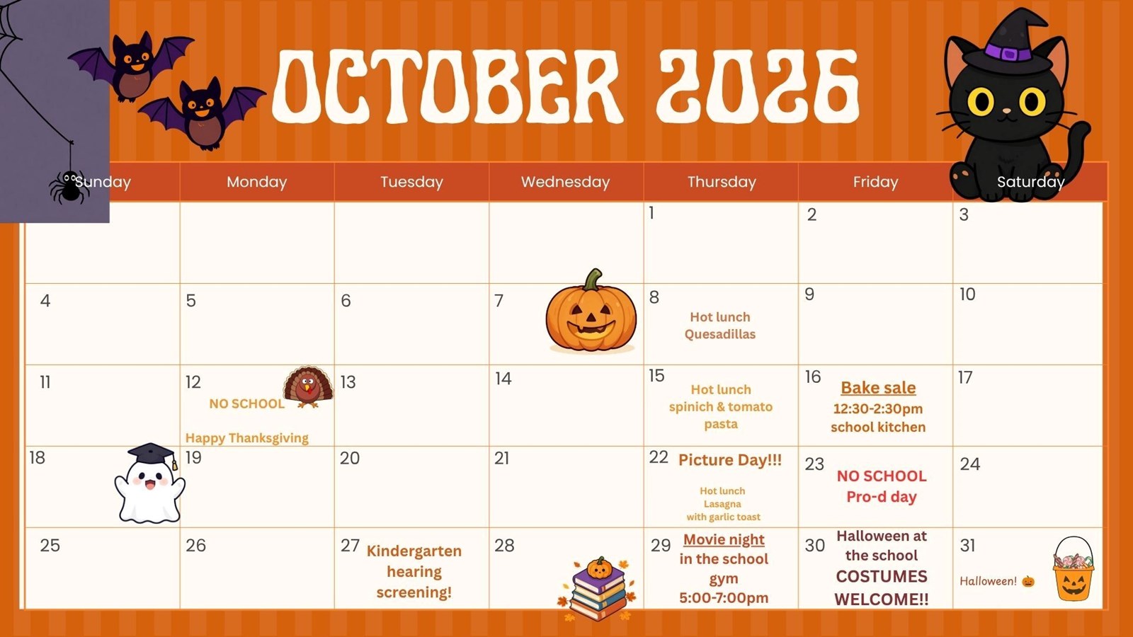 October Calendar